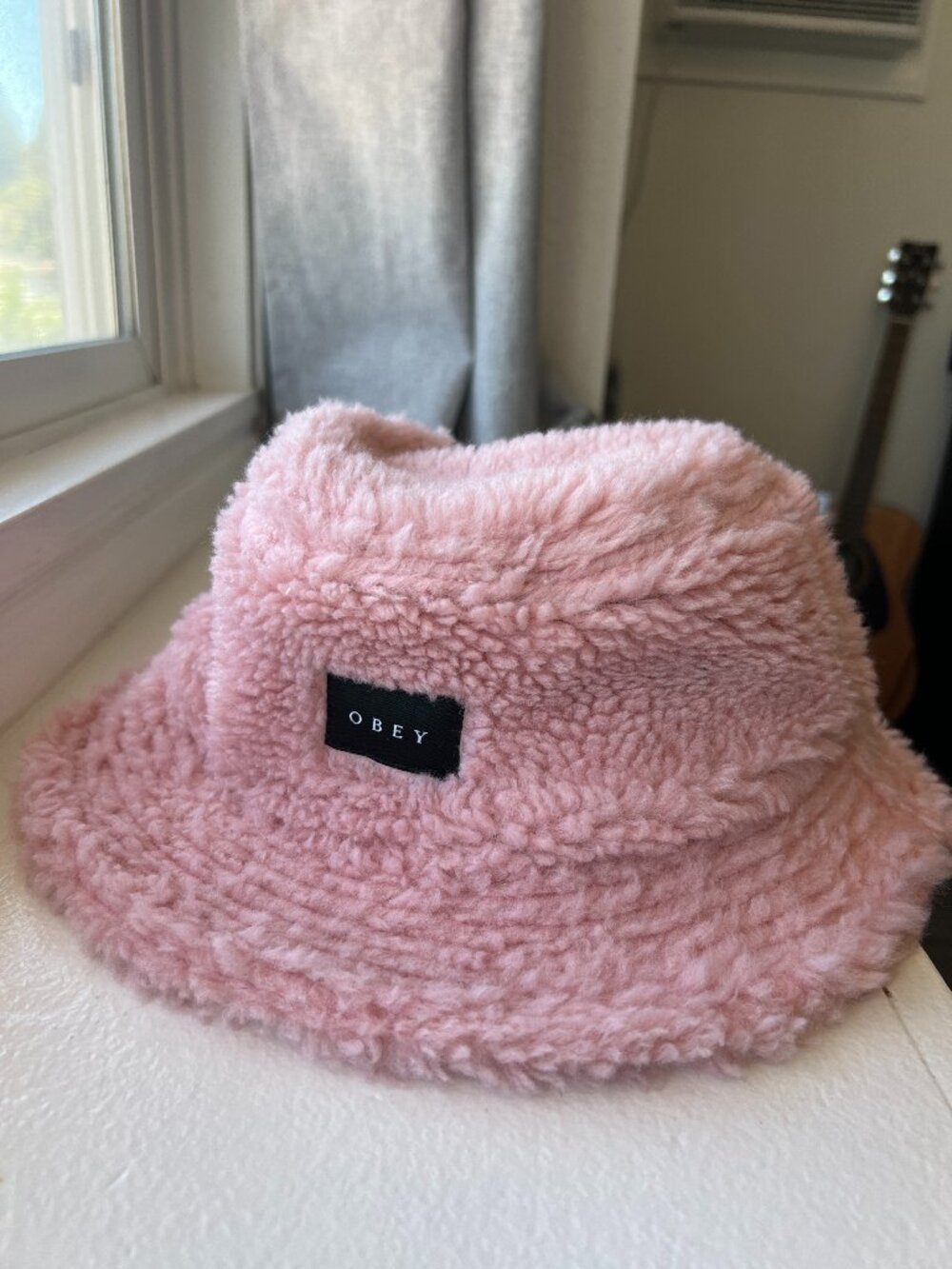 OBEY Pink Sherpa Bucket Hat